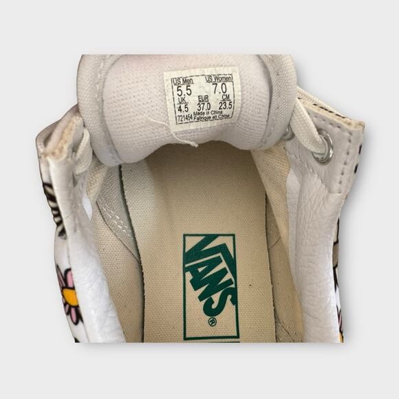 Vans Off The Wall Low Top Sneakers in White/Purple Floral Print, Size 7 - Picture 11 of 12